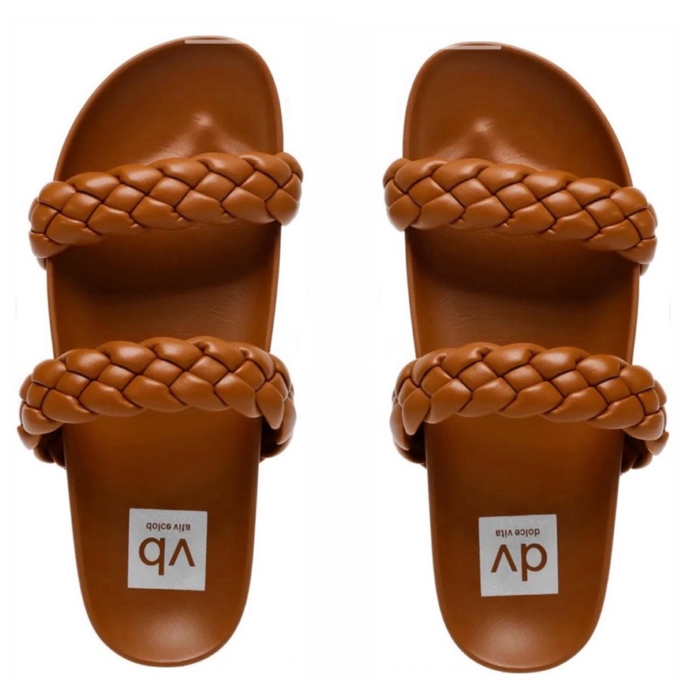 Dolce Vita Tan Braided Slide Sandals